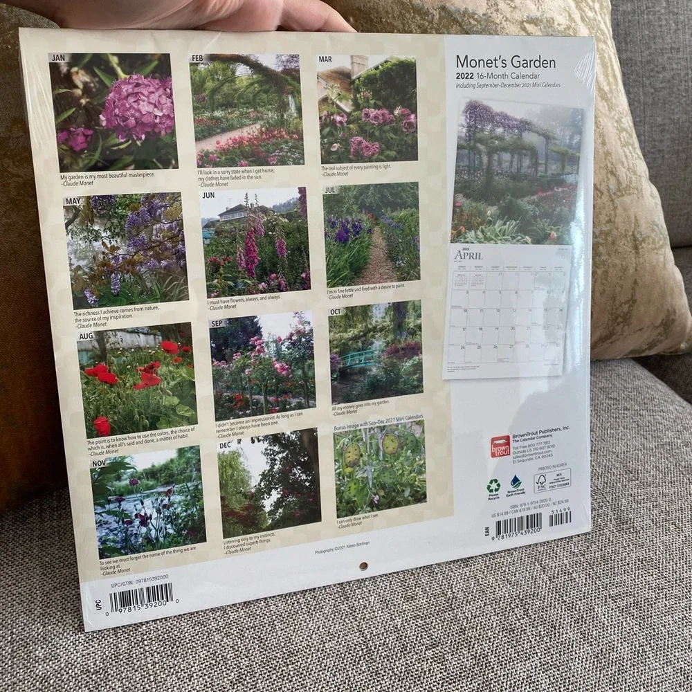 ☀️🏝️NWT 2021 Calendar Monet’s Garden